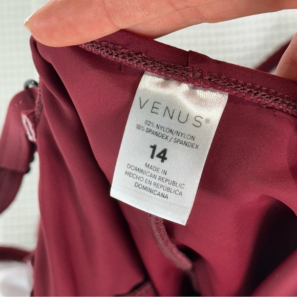 VENUS Deep Red One-Piece Swimsuit - Picture 4 of 9